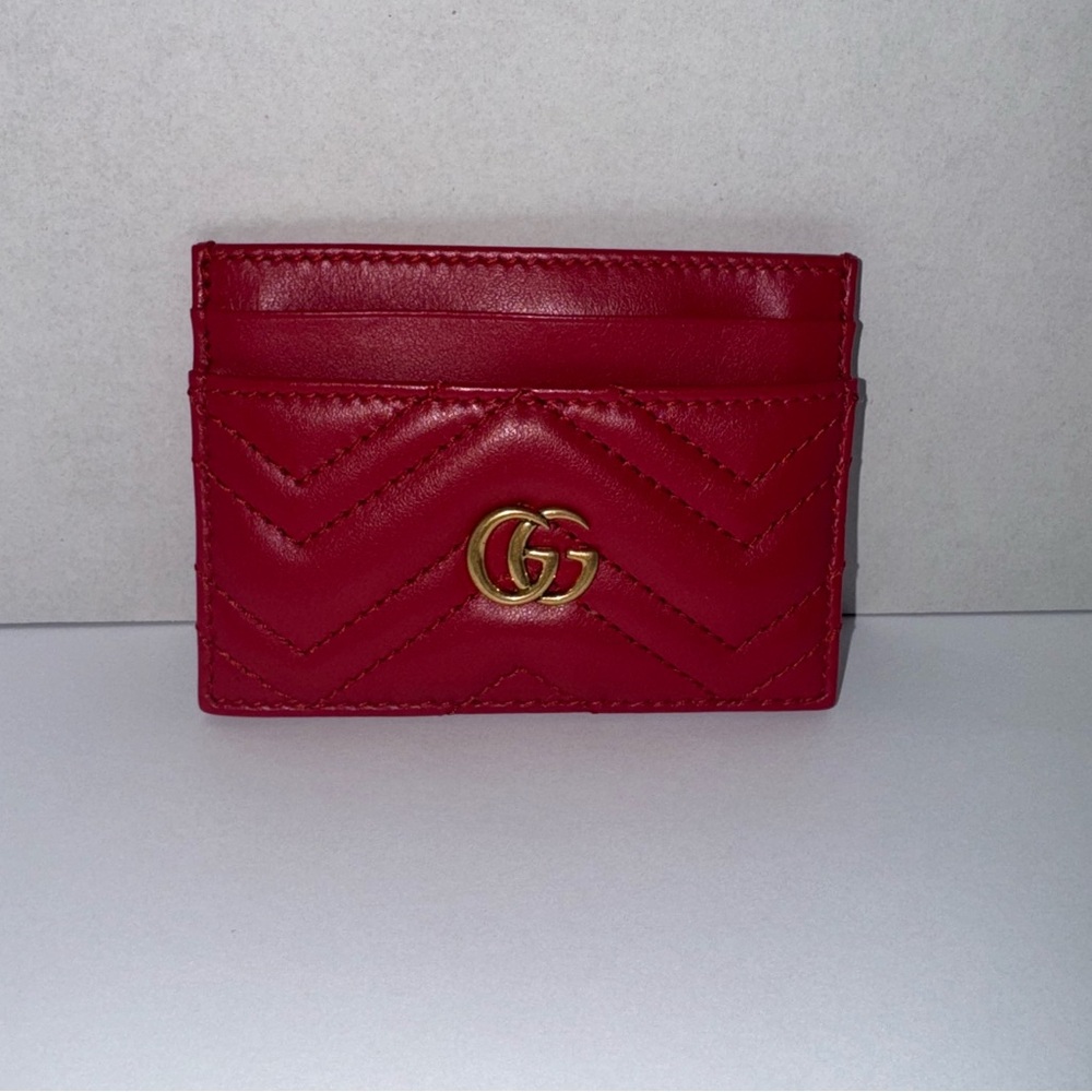 Red Gucci GG Card Holder